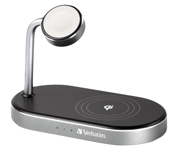 Verbatim Aluminiowa podstawka ładująca 3w1 WCS-02 Qi MFi QC 3.0 USB-A - 1193930 - zdjęcie 2